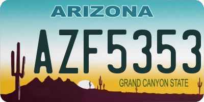 AZ license plate AZF5353