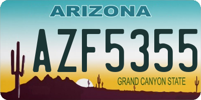 AZ license plate AZF5355