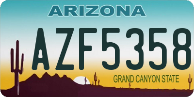 AZ license plate AZF5358
