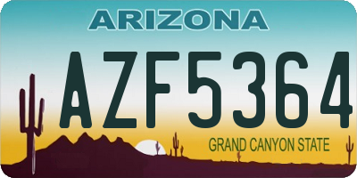 AZ license plate AZF5364