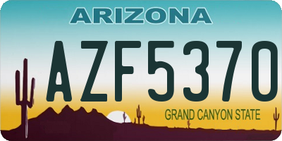 AZ license plate AZF5370