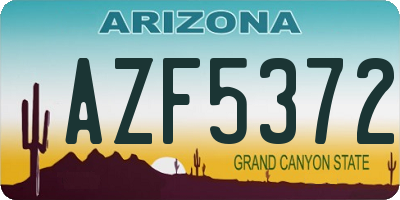 AZ license plate AZF5372
