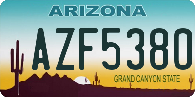 AZ license plate AZF5380