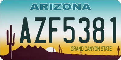 AZ license plate AZF5381