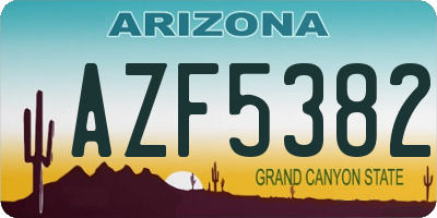 AZ license plate AZF5382