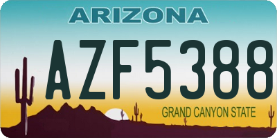 AZ license plate AZF5388
