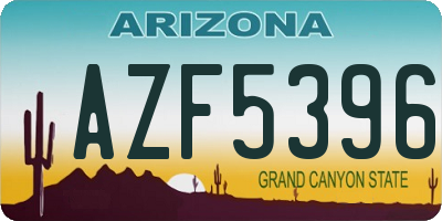 AZ license plate AZF5396