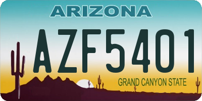 AZ license plate AZF5401