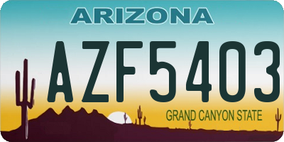 AZ license plate AZF5403