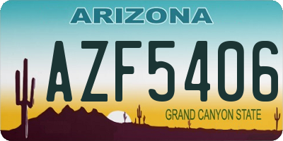 AZ license plate AZF5406