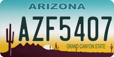 AZ license plate AZF5407