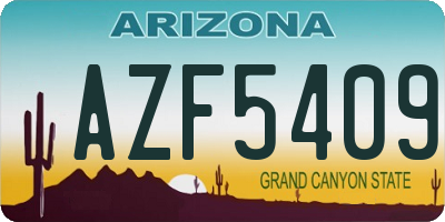 AZ license plate AZF5409