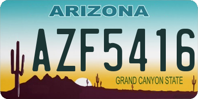 AZ license plate AZF5416