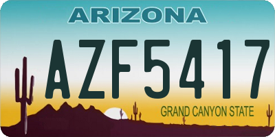 AZ license plate AZF5417