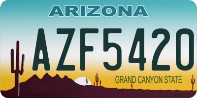 AZ license plate AZF5420