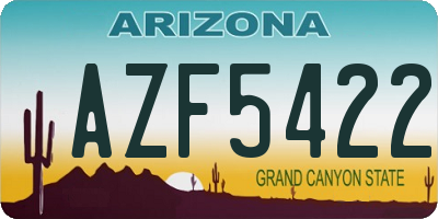 AZ license plate AZF5422