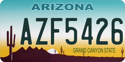 AZ license plate AZF5426