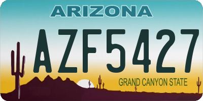 AZ license plate AZF5427