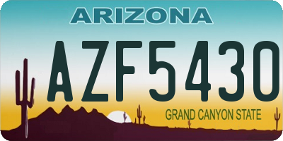 AZ license plate AZF5430