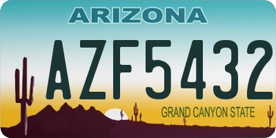AZ license plate AZF5432