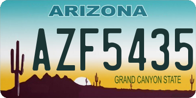 AZ license plate AZF5435