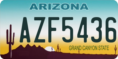 AZ license plate AZF5436