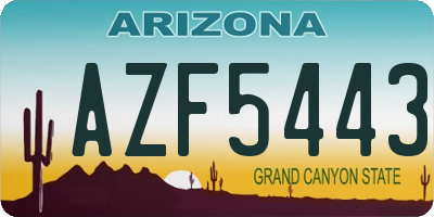 AZ license plate AZF5443