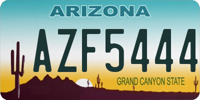 AZ license plate AZF5444