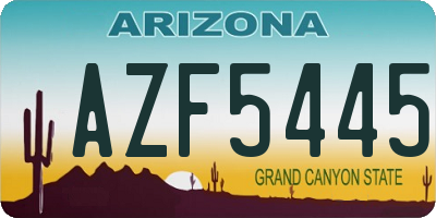AZ license plate AZF5445
