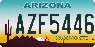 AZ license plate AZF5446
