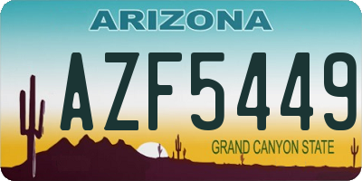 AZ license plate AZF5449