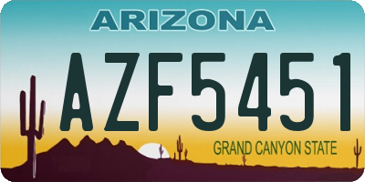 AZ license plate AZF5451