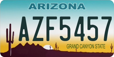 AZ license plate AZF5457