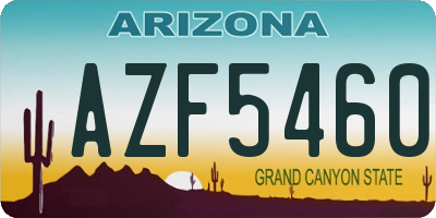 AZ license plate AZF5460