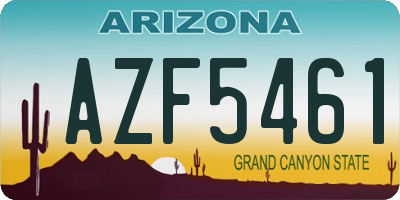 AZ license plate AZF5461