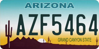 AZ license plate AZF5464