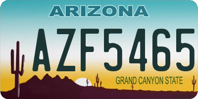 AZ license plate AZF5465