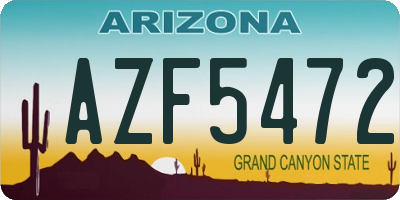 AZ license plate AZF5472