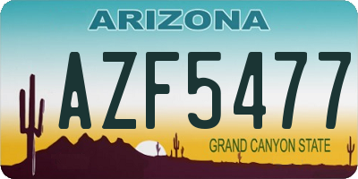 AZ license plate AZF5477