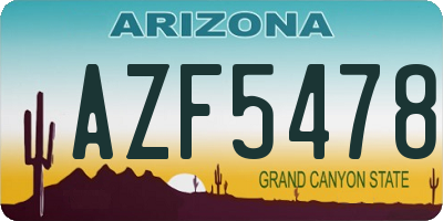 AZ license plate AZF5478
