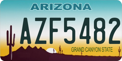 AZ license plate AZF5482
