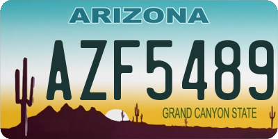 AZ license plate AZF5489