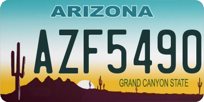 AZ license plate AZF5490