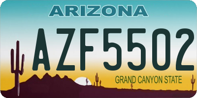 AZ license plate AZF5502