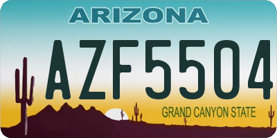 AZ license plate AZF5504