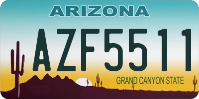 AZ license plate AZF5511