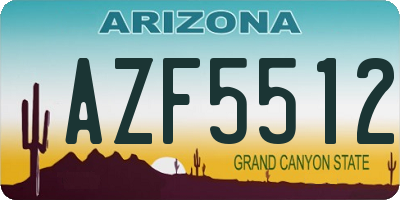 AZ license plate AZF5512