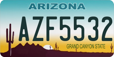 AZ license plate AZF5532