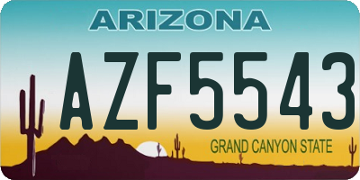 AZ license plate AZF5543