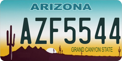 AZ license plate AZF5544